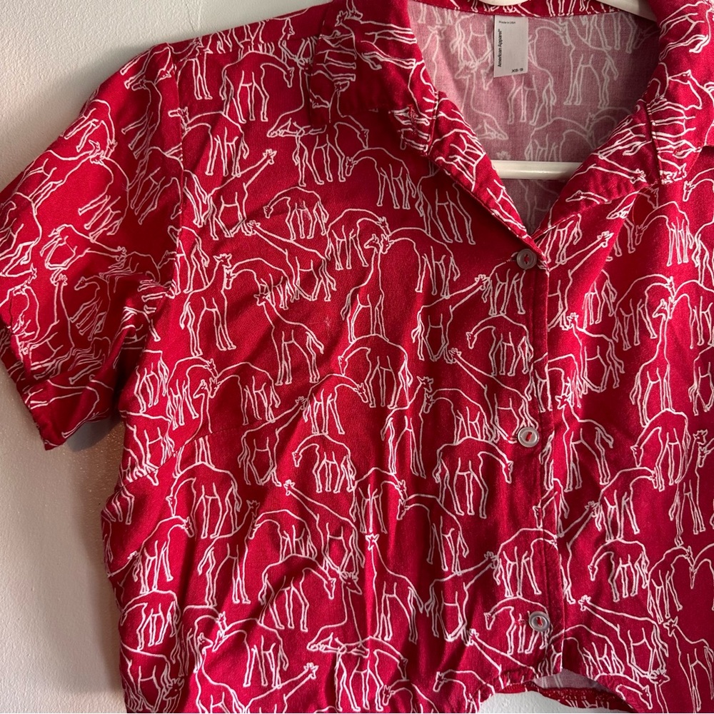 American Apparel vintage giraffe crop top